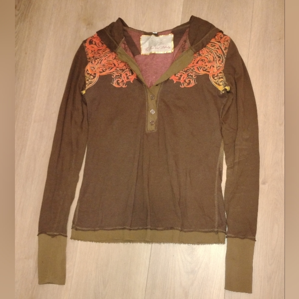 Johnny Was 4 Love or Liberty Graphic Hoodie S - Picture 7 of 7